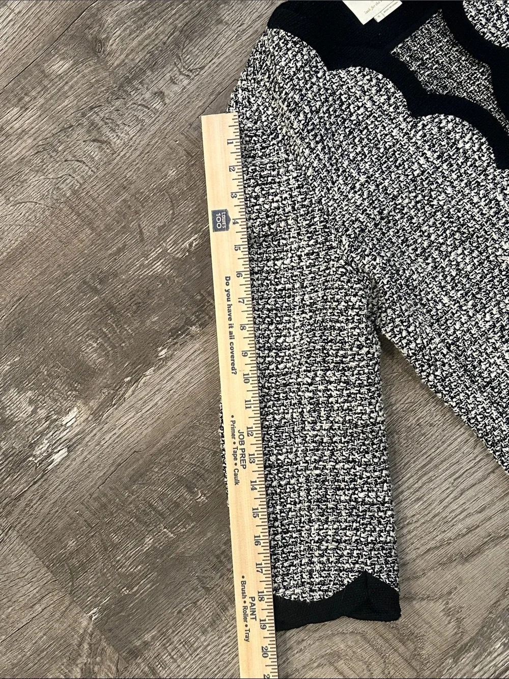 kate‎ spade Black and White Tweed Scalloped-Edge Jacket